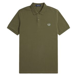 Fred Perry Slim Fit Plain Polo Uniform Green / Light Ice