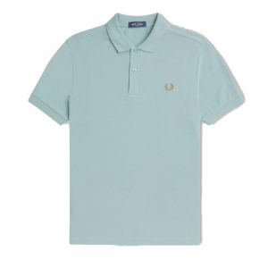 Fred Perry Slim Fit Plain Polo Silver Blue / Dark Caramel