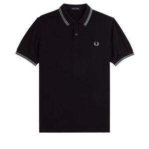 Fred Perry Slim Fit Twin Tipped Polo Navy / Silver Blue / Silver Blue