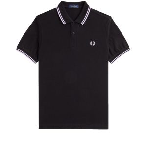 Fred Perry Slim Fit Twin Tipped Polo Black / Ultra Violet / Ultra Violet