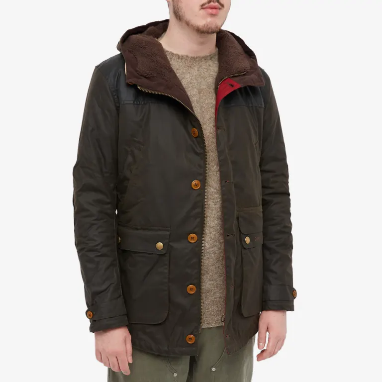 Barbour Parka Game Waxed Olive - Picture 10 of 10