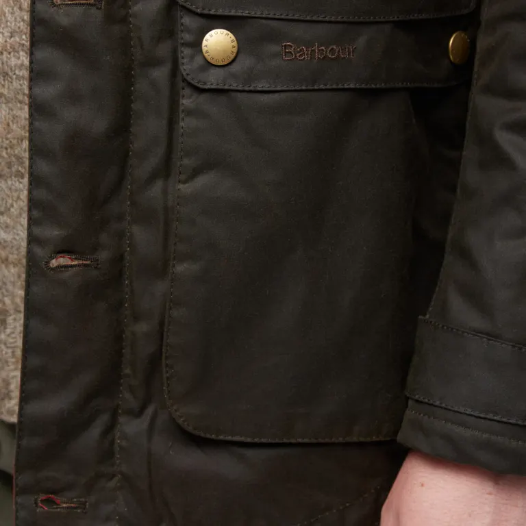 Barbour Parka Game Waxed Olive - Picture 7 of 10