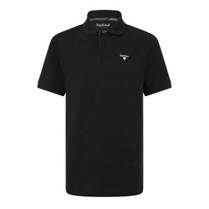 Barbour Tartan Pique Polo Shirt Black Modern MML0012 BK31