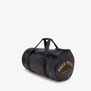 Fred Perry Tonal Large Barrel Bag Black