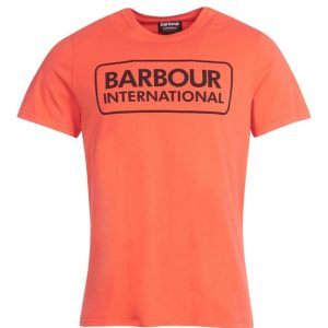 Barbour International Essential Large Logo T-Shirt Intense Orange