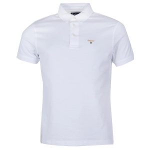 Barbour Saltire Mercerised Pique Polo Shirt White