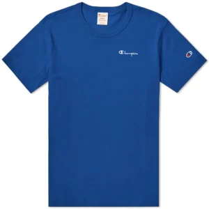 Champion Reverse Weave Small Script Logo T-Shirt Blue