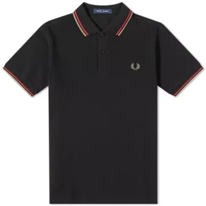 Fred Perry Slim Fit Twin Tipped Polo Black