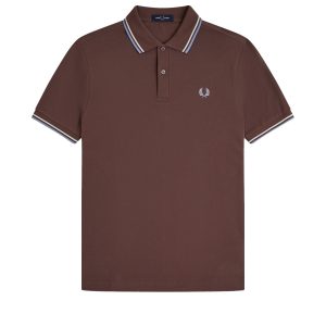 Fred Perry Slim Fit Twin Tipped Polo Carrington Brick / Ecru / Light Smoke