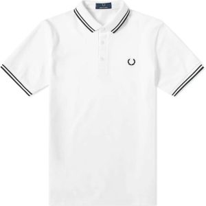 Fred Perry Slim Fit Twin Tipped Polo Made In Japan White