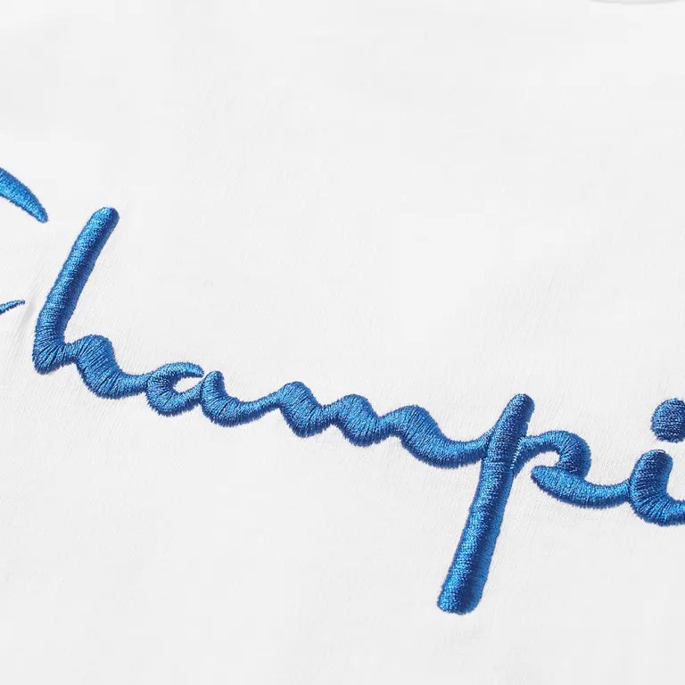 Champion Reverse Weave Rear Script Logo T-Shirt White - Picture 6 of 6