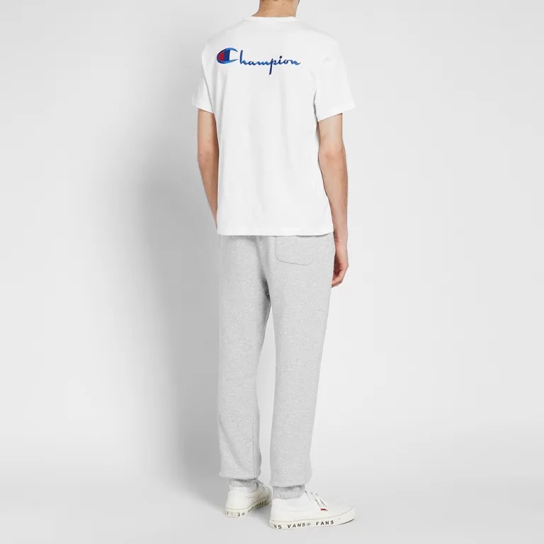 Champion Reverse Weave Rear Script Logo T-Shirt White - Picture 5 of 6