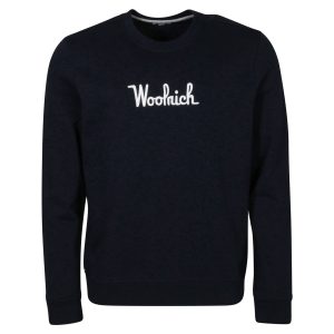 Woolrich Essential Crewneck Sweatshirt Melton Blue