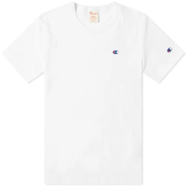Champion Reverse Weave Rear Script Logo T-Shirt White