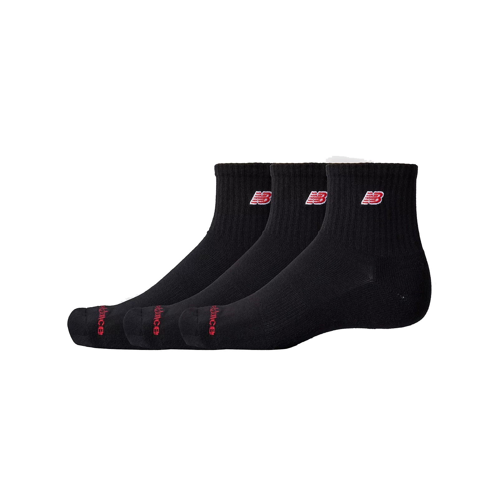 New Balance Patch Logo Ankle 3 Pack Black