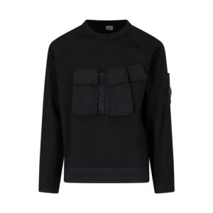 C.P. Company Heavy Jersey Mixed Sweatshirt Black