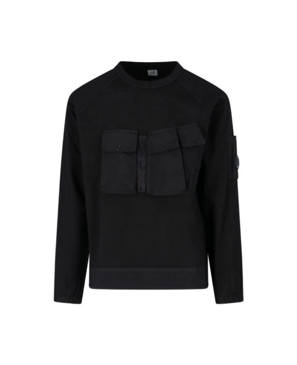 C.P. Company Heavy Jersey Mixed Sweatshirt Black