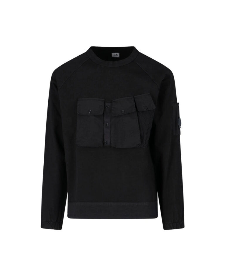 C.P. Company Heavy Jersey Mixed Sweatshirt Black