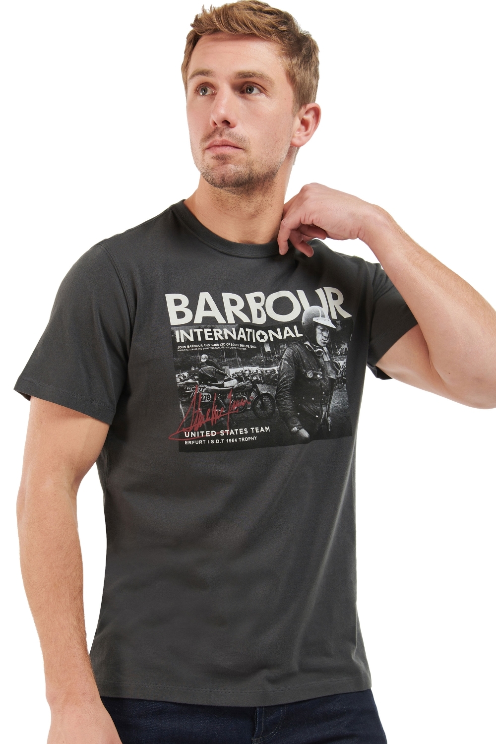 Barbour International Carter T-Shirt Night Grey - Imagen 2