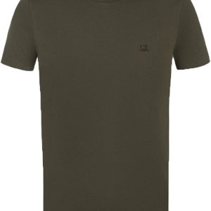 C.P. Company Re-Colour Goggle Hood Back Mako Jersey tee Black Coffee