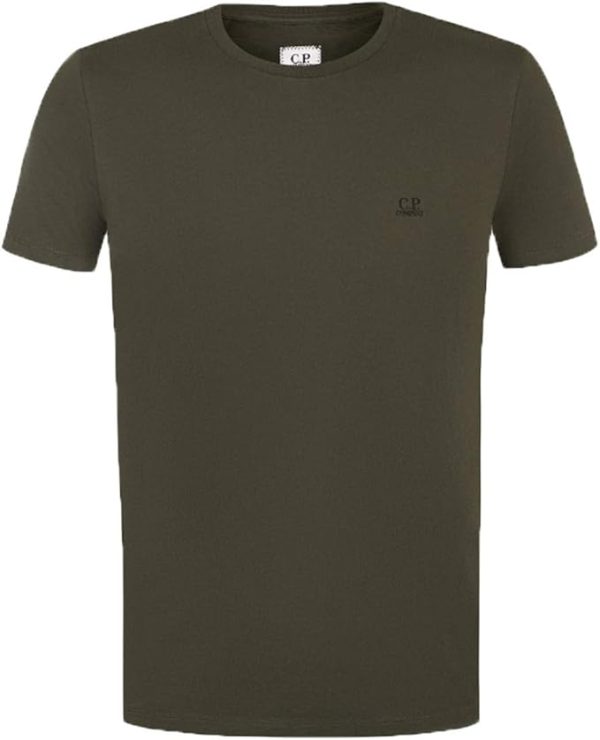 C.P. Company Re-Colour Goggle Hood Back Mako Jersey tee Black Coffee