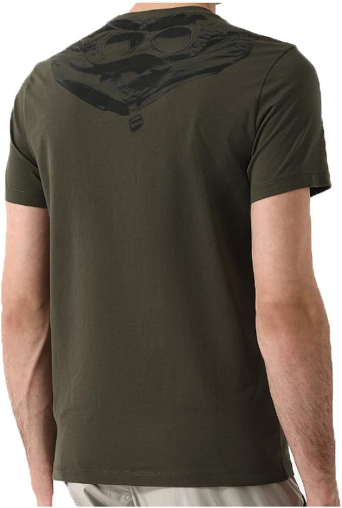 C.P. Company Re-Colour Goggle Hood Back Mako Jersey tee Black Coffee - Imagen 2
