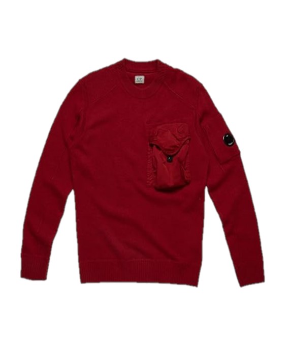 C.P. Company Knitwear Crew Neck Lambswool Mixed Red
