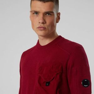 C.P. Company Knitwear Crew Neck Lambswool Mixed Red - Imagen 2
