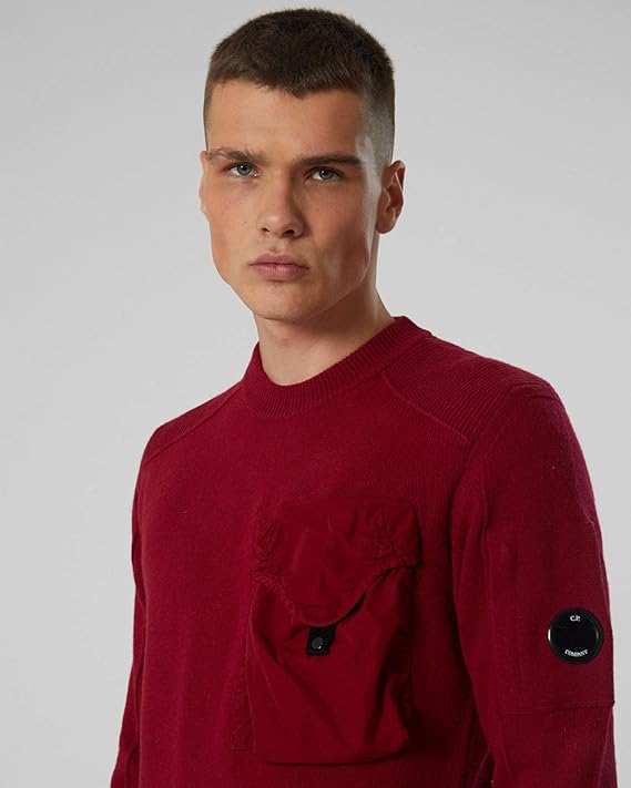 C.P. Company Knitwear Crew Neck Lambswool Mixed Red - Imagen 2