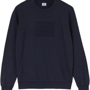 C.P. Company Light Fleece Mixed Garment Dyed Label Sweatshirt Navy