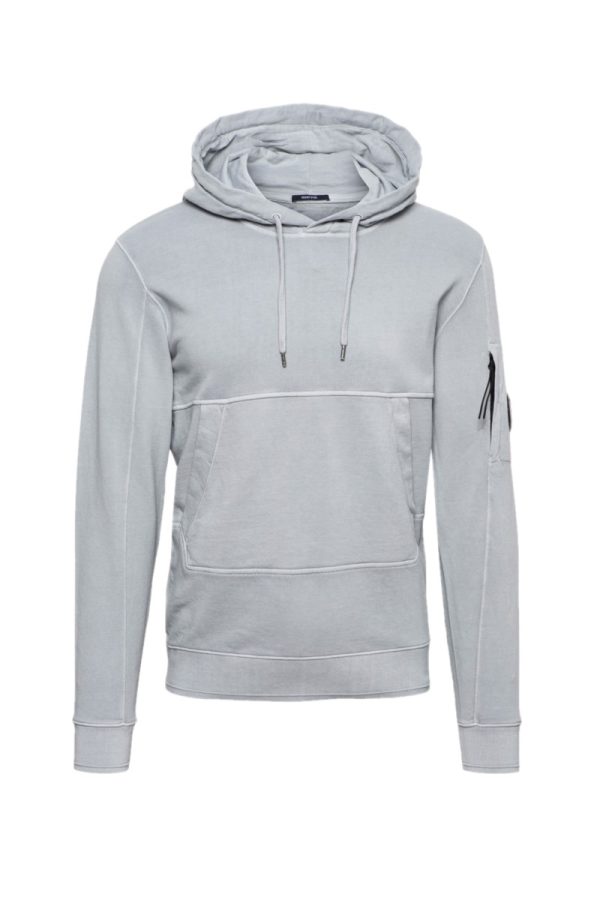 C.P. Company Cotton Fleece Resist Dyed Hoodie Grey
