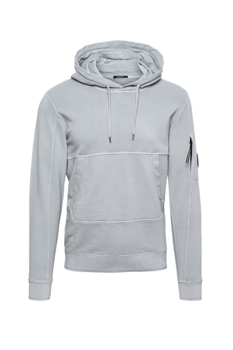 C.P. Company Cotton Fleece Resist Dyed Hoodie Grey