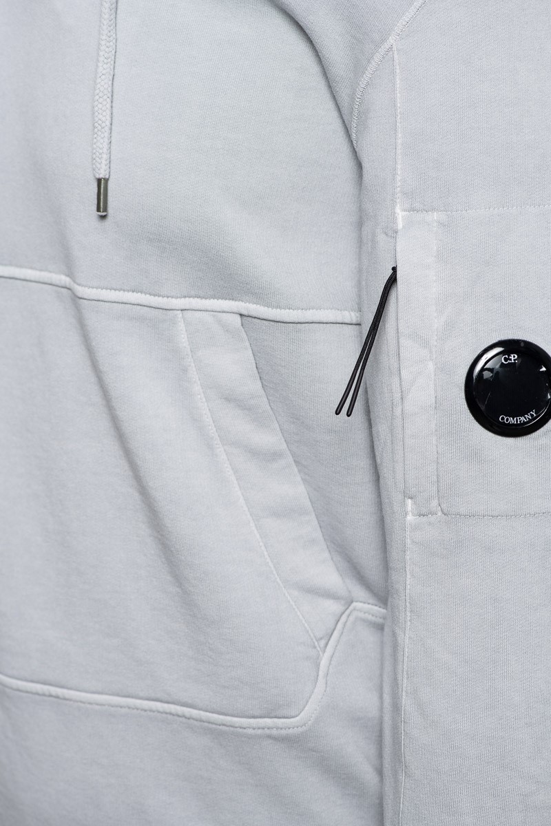 C.P. Company Cotton Fleece Resist Dyed Hoodie Grey - Imagen 2