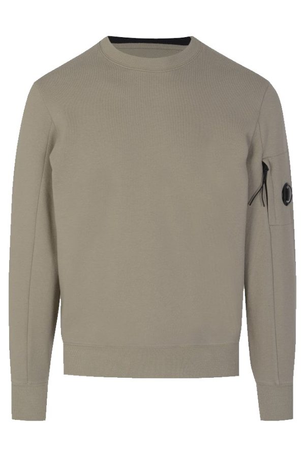 C.P. Company Diagonal Raised Fleece Crew Neck Sweatshirt Army Green