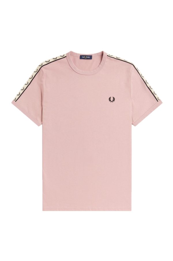 Fred Perry Taped Ringer T-Shirt Dusty Rose Pink / Black