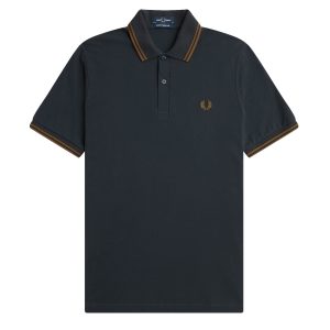Fred Perry Reissues Original Twin Tipped Polo Night Green / Dark Caramel / Dark Caramel