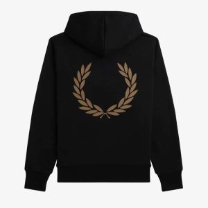 Fred Perry Laurel Wreath Hooded Sweat Black - Imagen 2