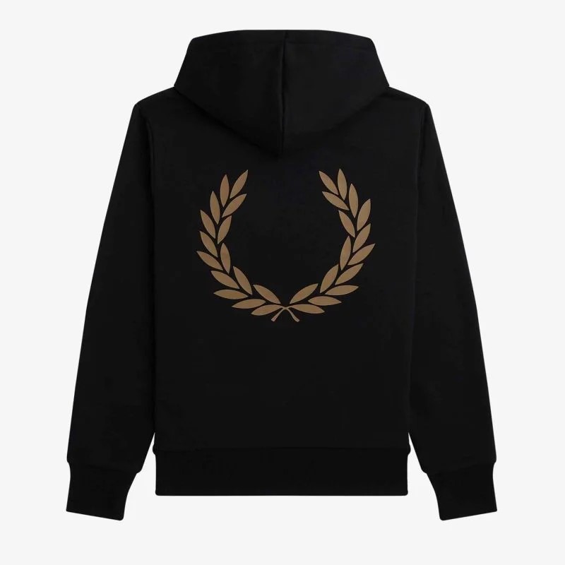 Fred Perry Laurel Wreath Hooded Sweat Black - Imagen 2