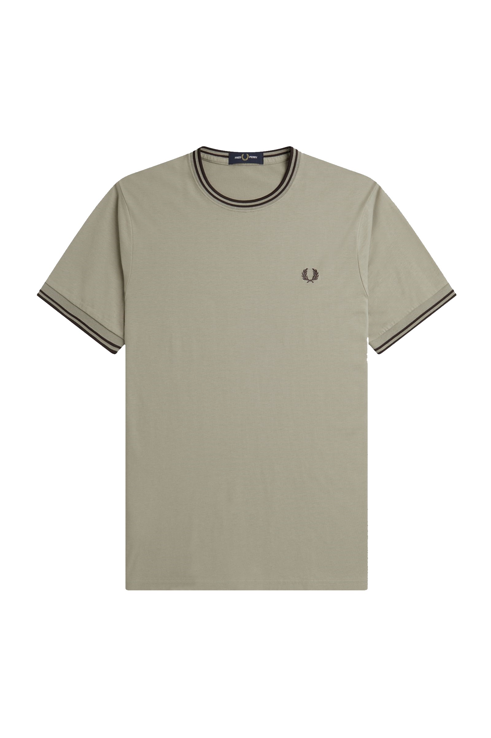Fred Perry Twin Tipped T-Shirt Warm Grey / Carrington Brick