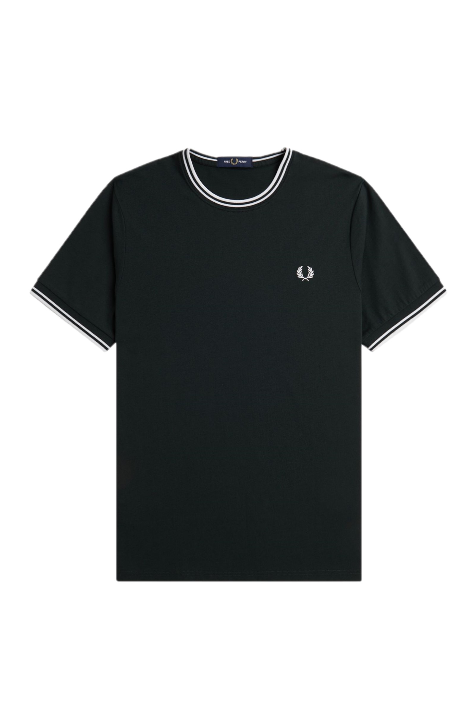 Fred Perry Twin Tipped T-Shirt Night Green / Snow White
