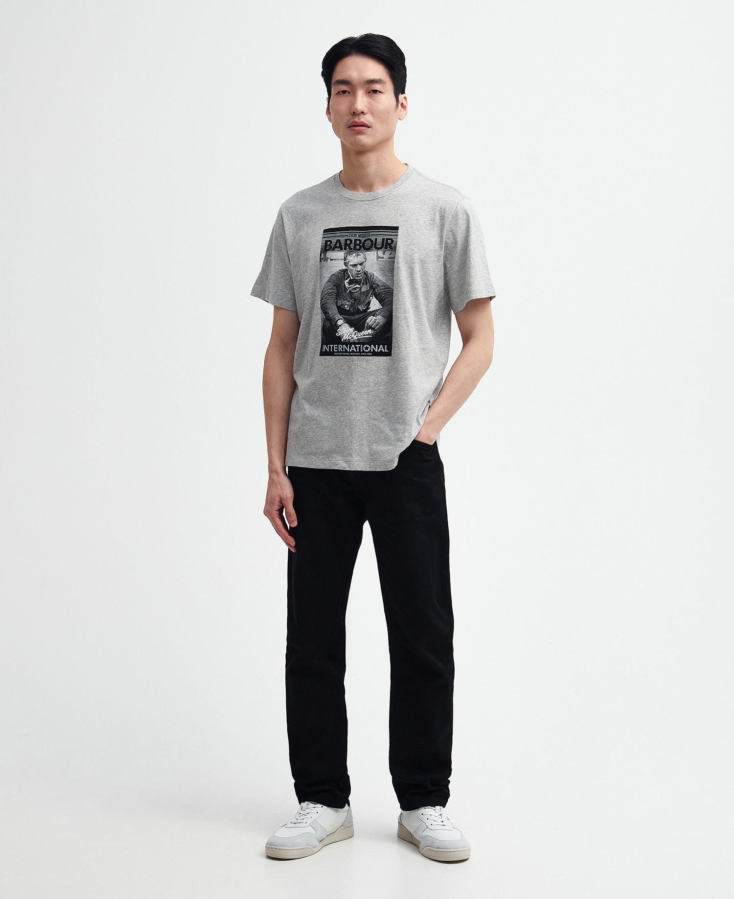 Barbour International Mount T-Shirt Grey Marl - Imagen 2