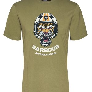 Barbour International Socket Graphic T-Shirt Olive Branch