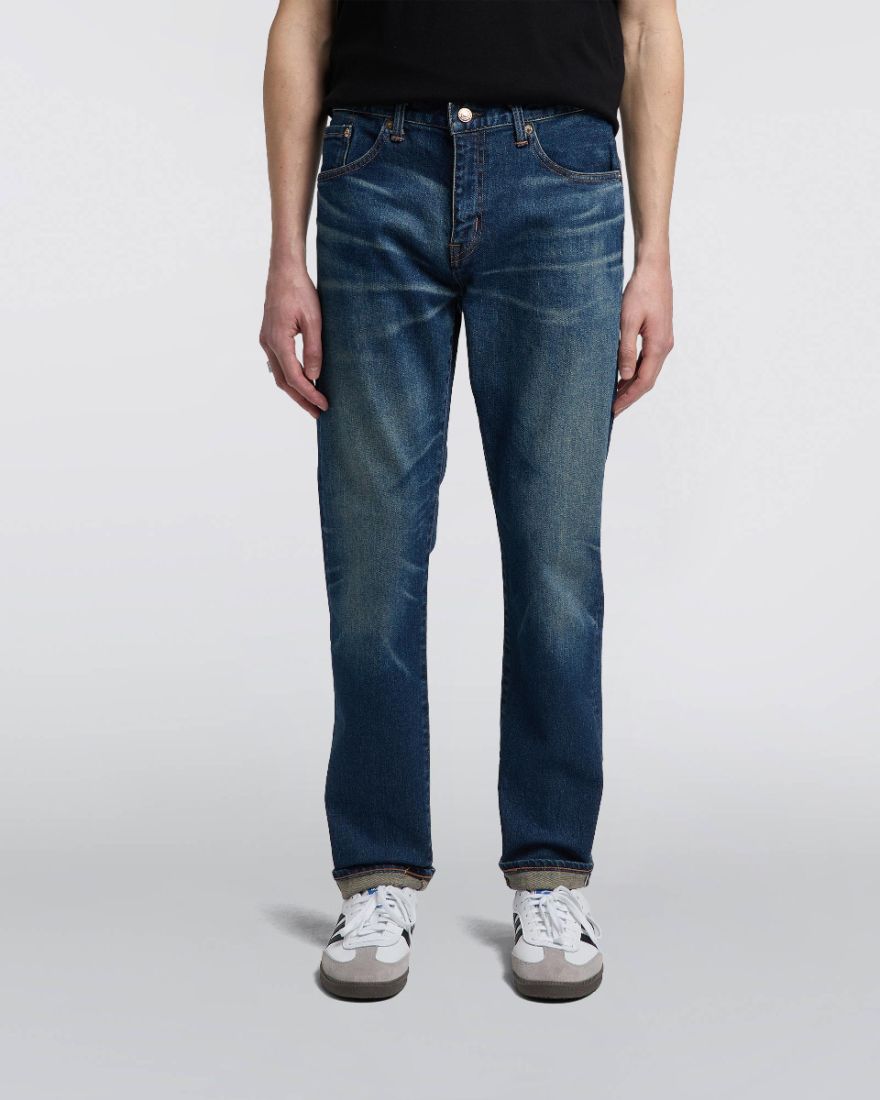 Edwin Slim Tapered Jeans L32 Blue Mid Dark Used - Imagen 2