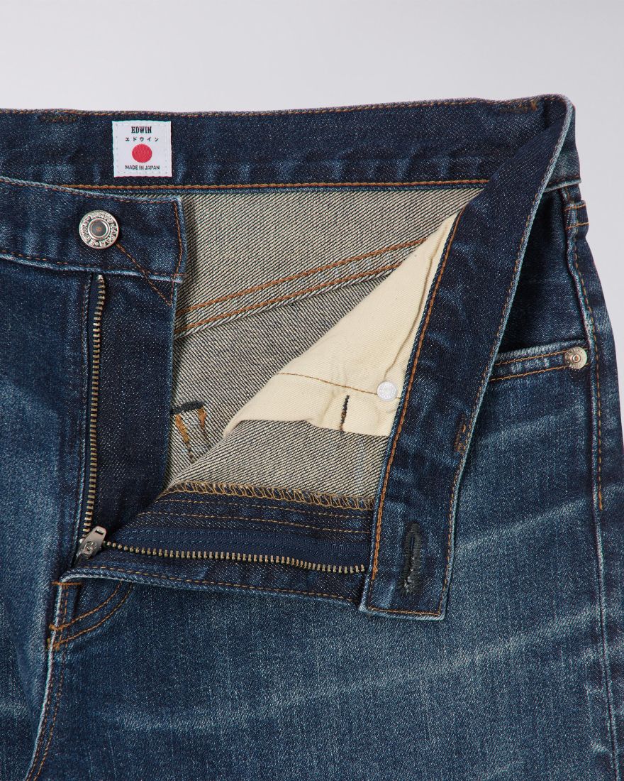 Edwin Slim Tapered Jeans L32 Blue Mid Dark Used - Imagen 4