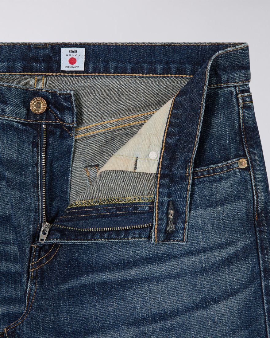 Edwin Regular Tapered Jeans L32 Blue Dark Used - Imagen 4