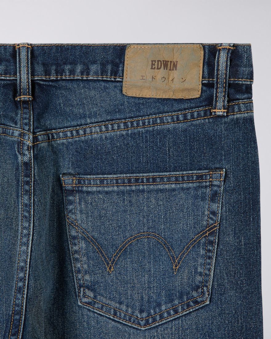 Edwin Regular Tapered Jeans L32 Blue Dark Used - Imagen 5