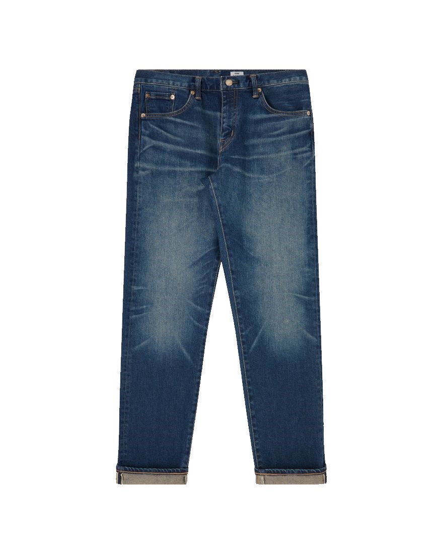 Edwin Regular Tapered Jeans L32 Blue Mid Dark Used
