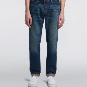 Edwin Regular Tapered Jeans L32 Blue Mid Dark Used - Imagen 2