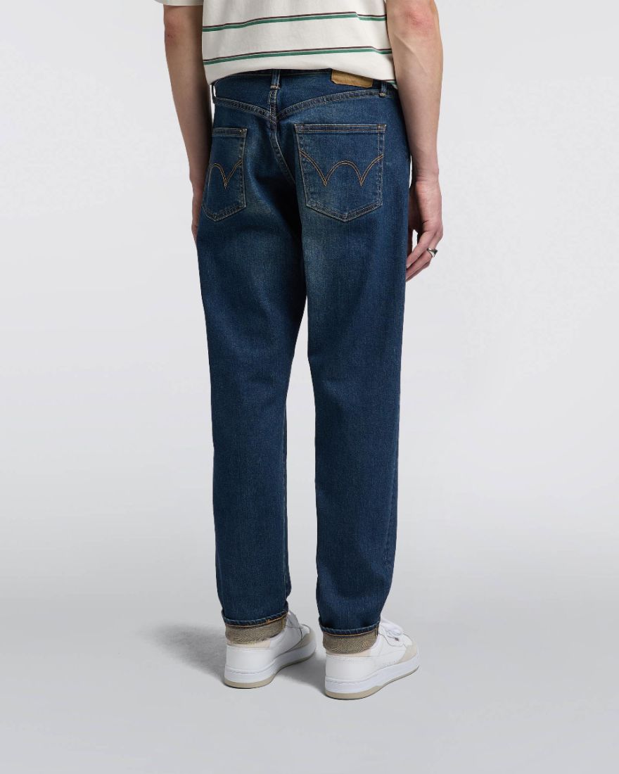 Edwin Regular Tapered Jeans L32 Blue Mid Dark Used - Imagen 3