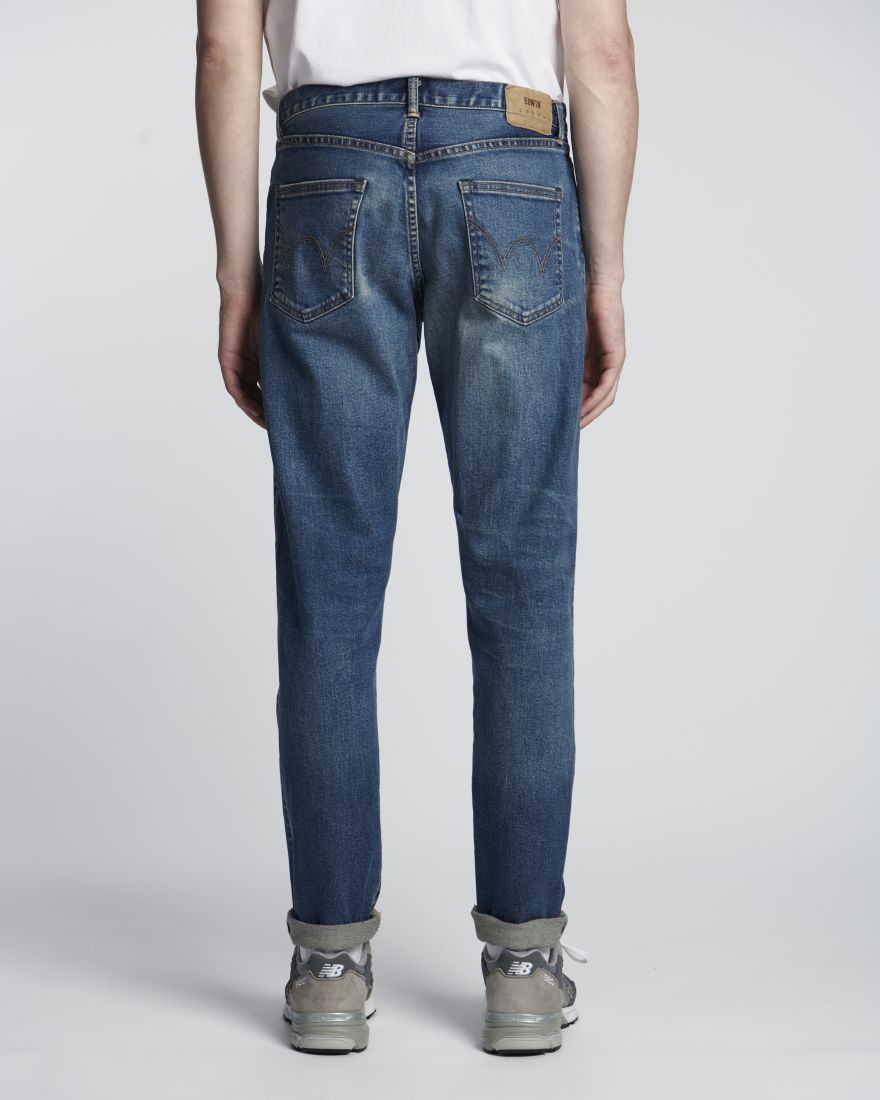 Edwin Regular Tapered Jeans L32 Blue Mid Used - Imagen 3
